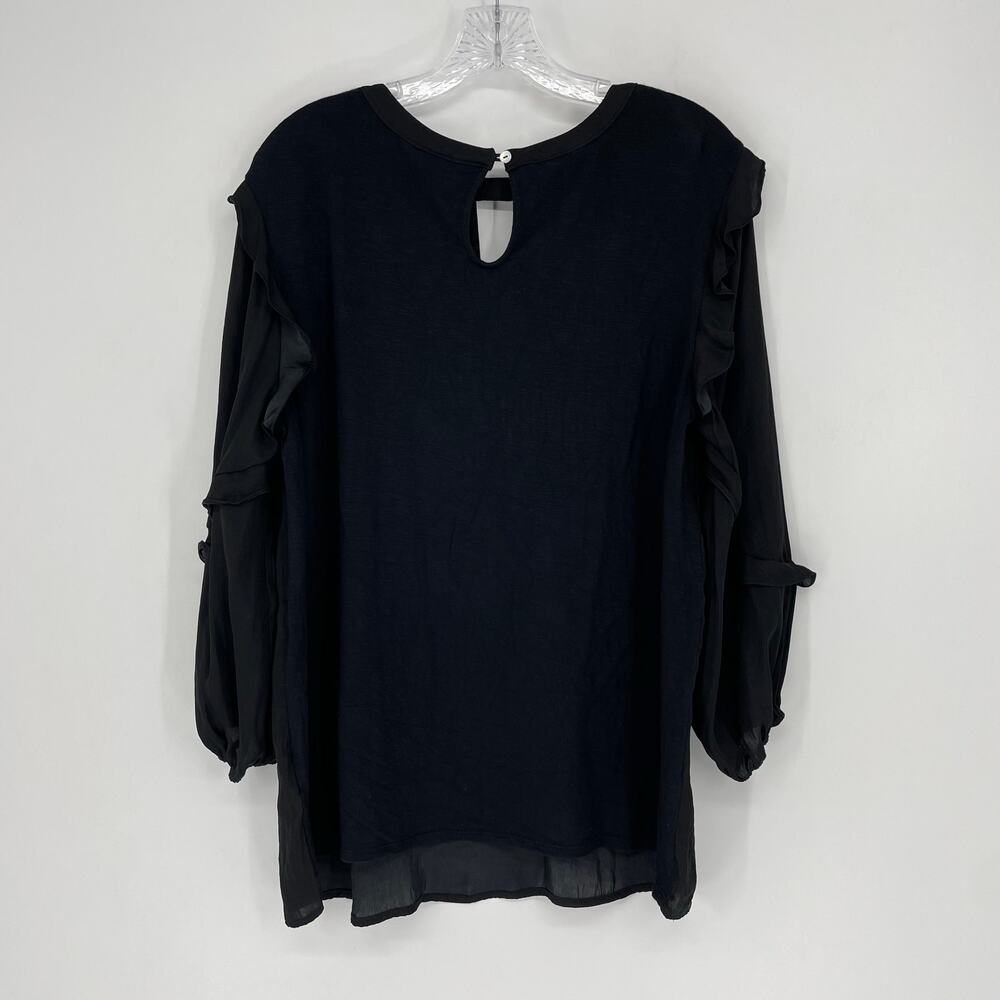 Dolan Ruffle Black Top Size Large - Picture 9 of 9